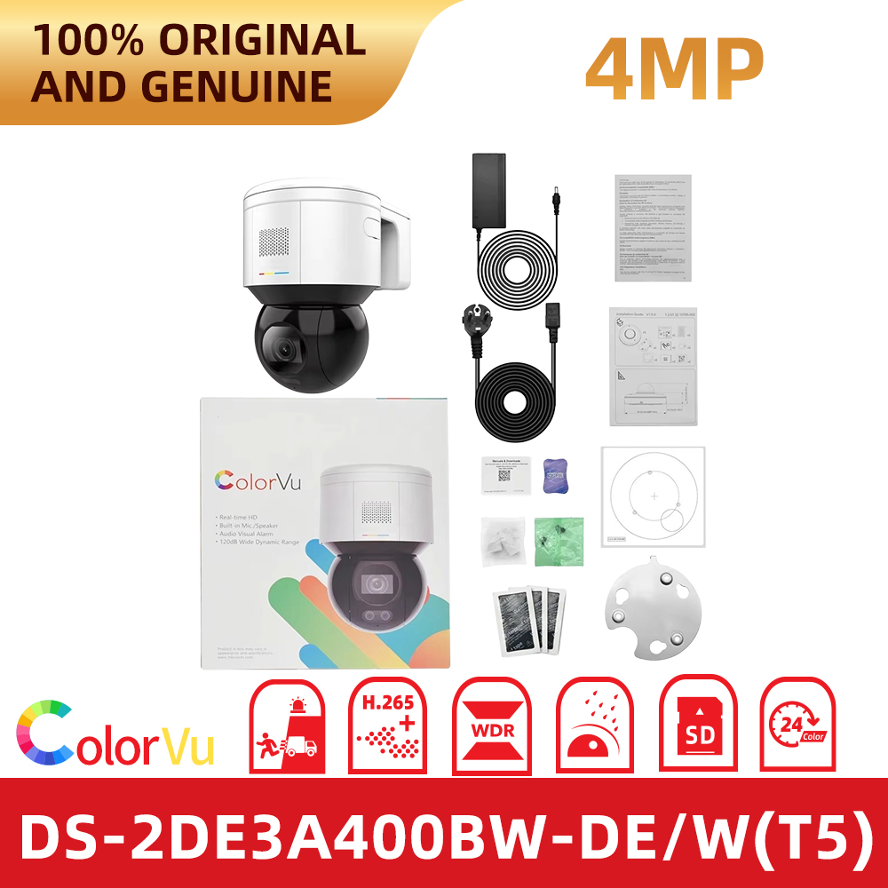 Outdoor Lighting No Electricity - Cámara PTZ Wi-Fi Hikvision DS-2DE3A400BW-DE/W(T5) 4MP