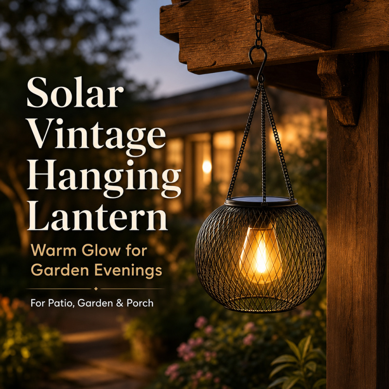Outdoor Lighting Gazebo - Lámpara LED Solar Colgante para Exterior,