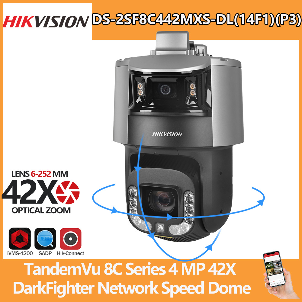 Outdoor Lighting No Electricity - Cámara PTZ Hikvision DS-2SF8C442MXS-DL(14F1)(P3) TandemVu Serie