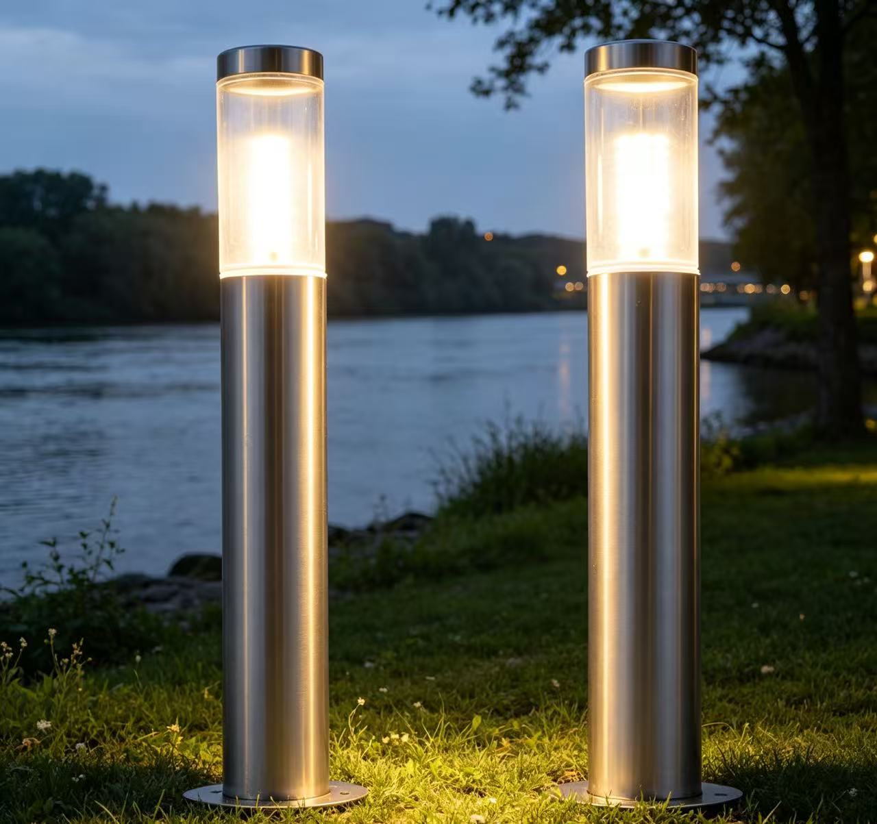 Outdoor Lighting Hardwired - Lámpara LED para jardín, de acero