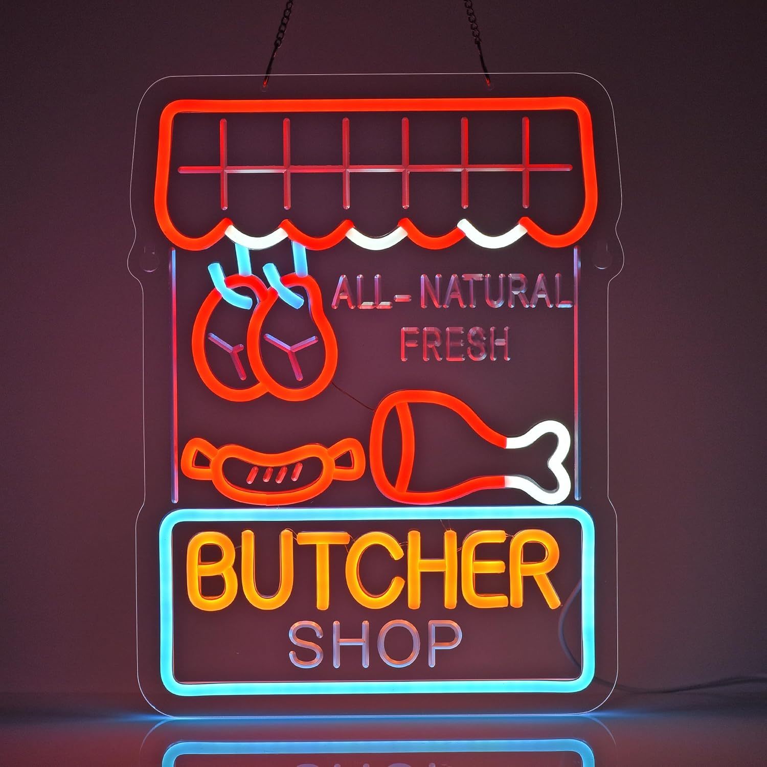 Outdoor Lighting For Store - Letrero de Neón para Carnicería, Carne