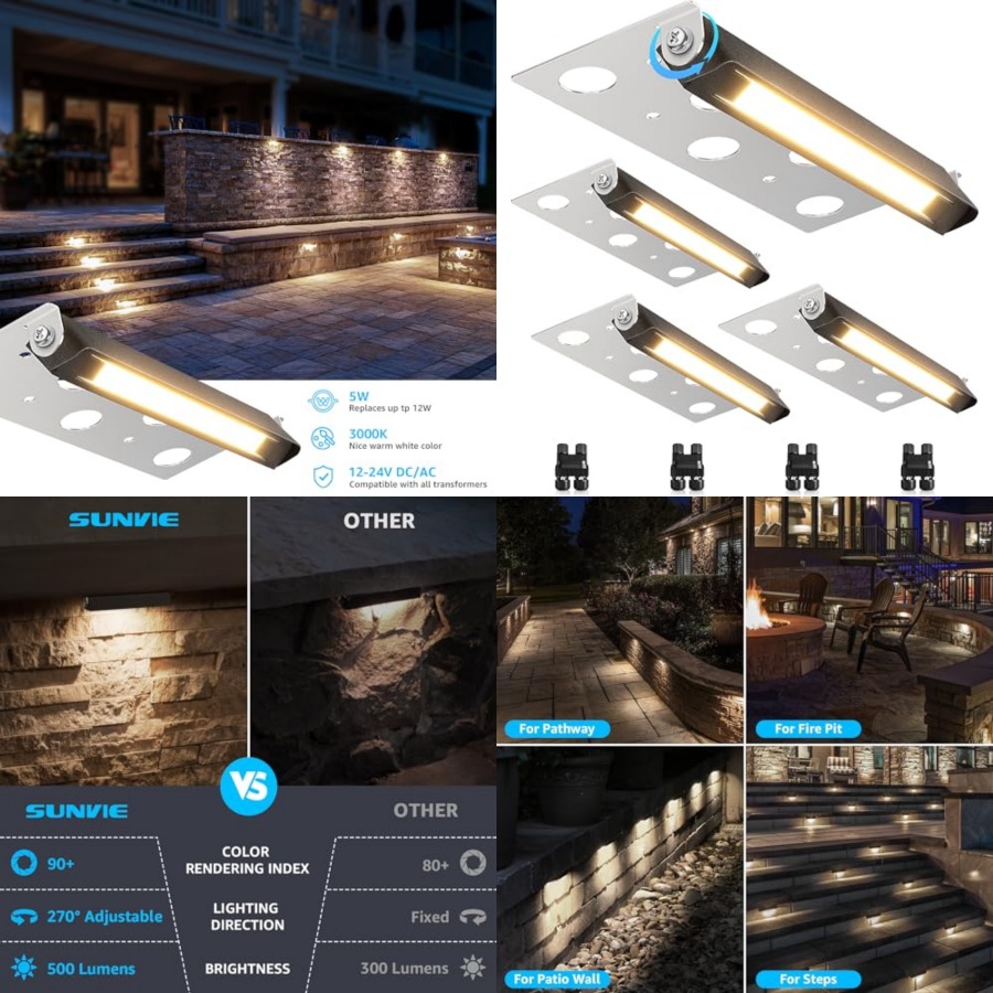 Outdoor Lighting Low Voltage - Luces LED de 7 Pulgadas para