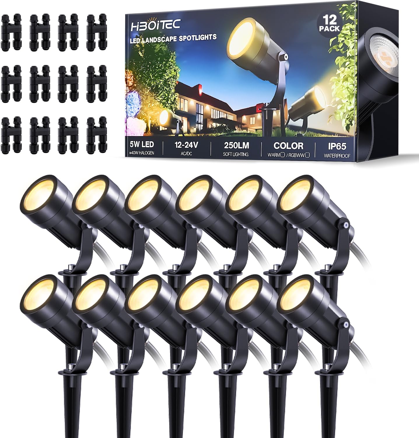 Outdoor Lighting Low Voltage - Paquete de Doce Conectores Fastlock de