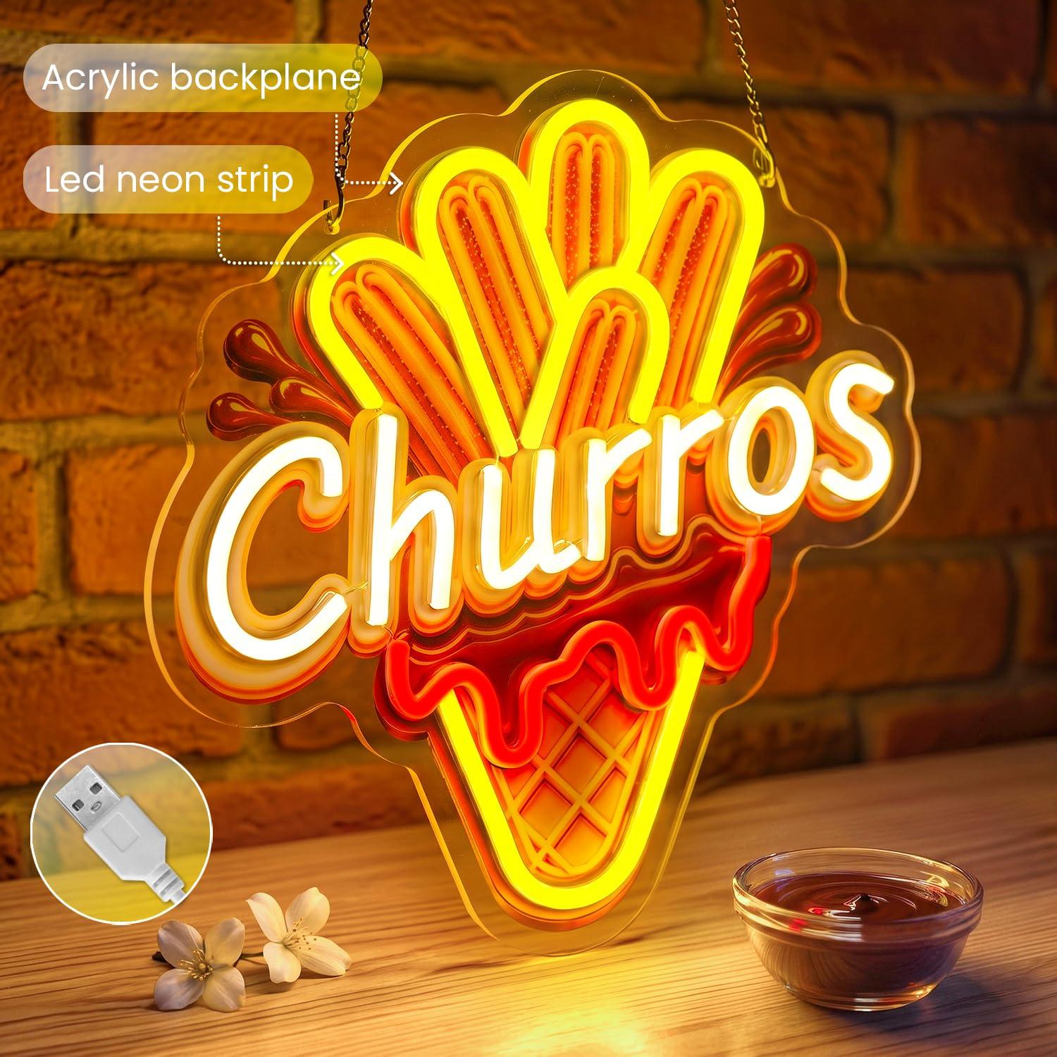 Letrero de Neón de Churros, Lu - Outdoor Lighting For Store reseña y precio