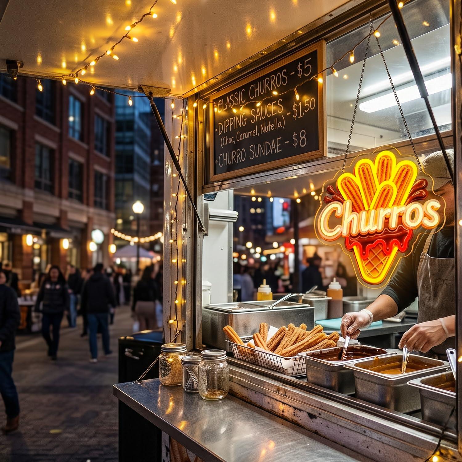 Letrero de Neón de Churros, Lu - Outdoor Lighting For Store reseña y precio