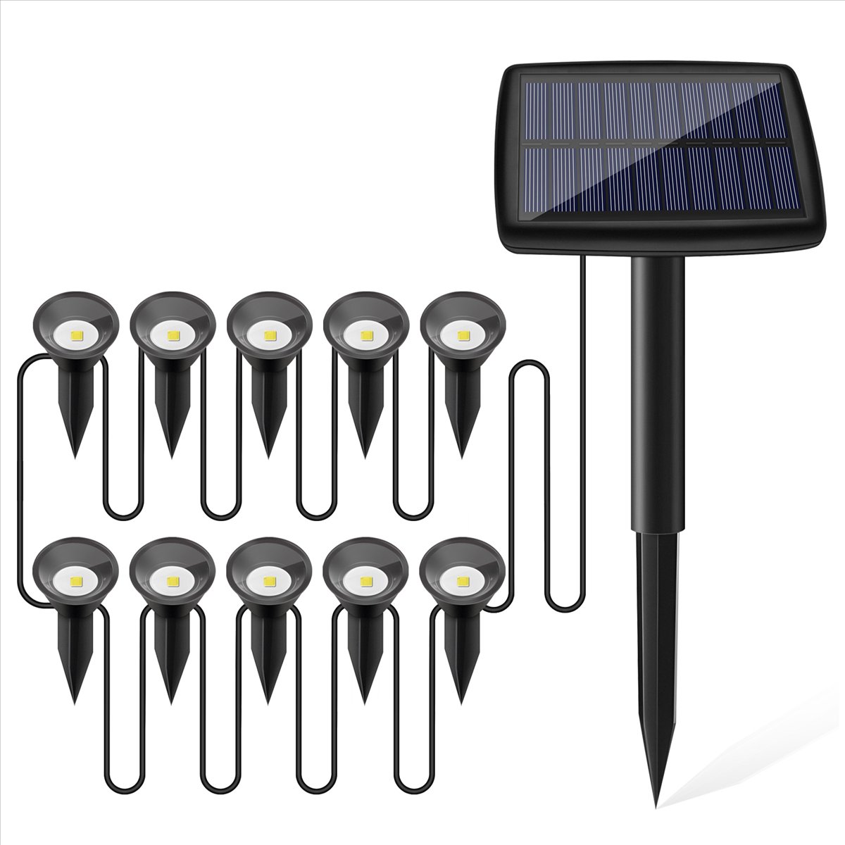 Y17A Luces Solares 10 en 1 par - Solar Path Light reseña y precio