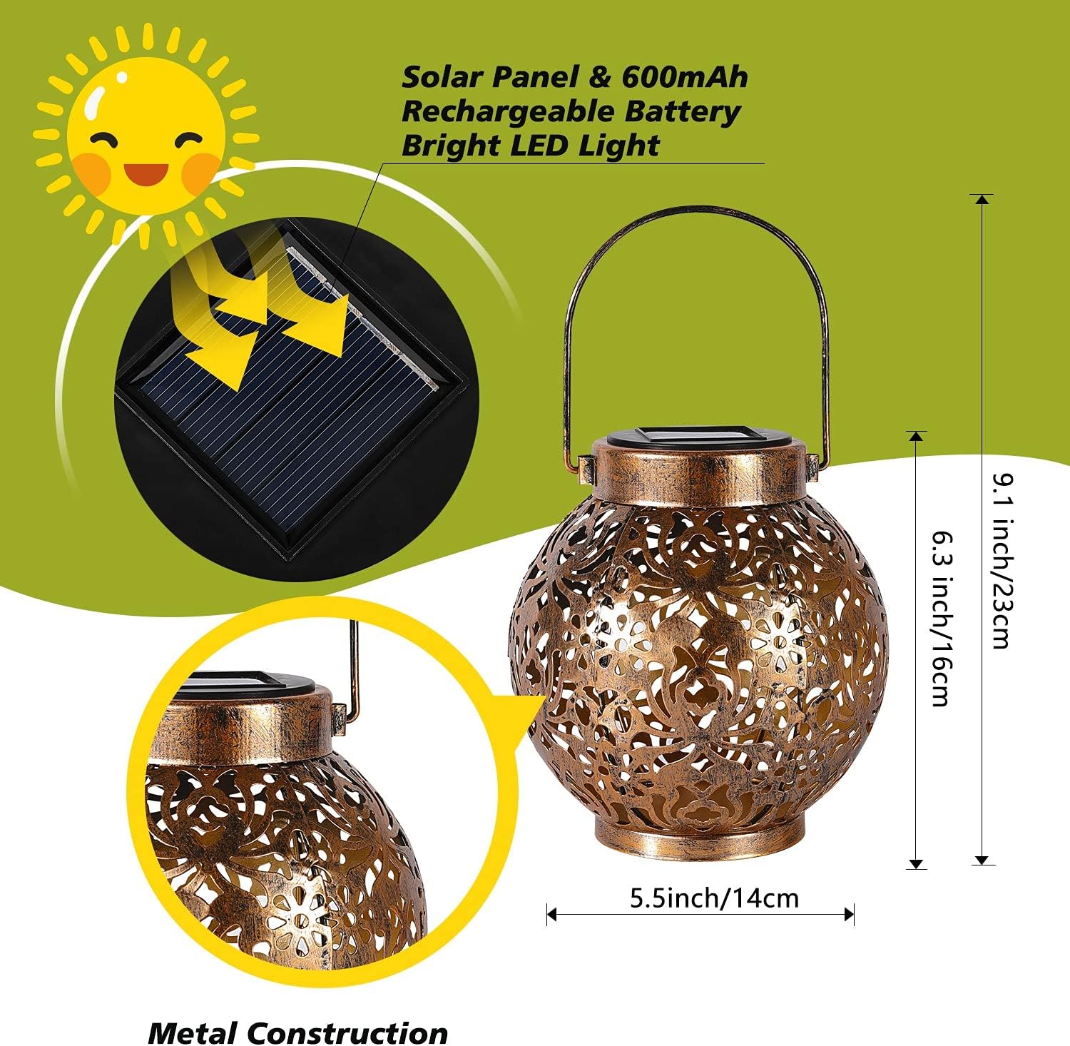 1-6 Lámparas Solares Marroquíe - Outdoor Lighting Gazebo reseña y precio