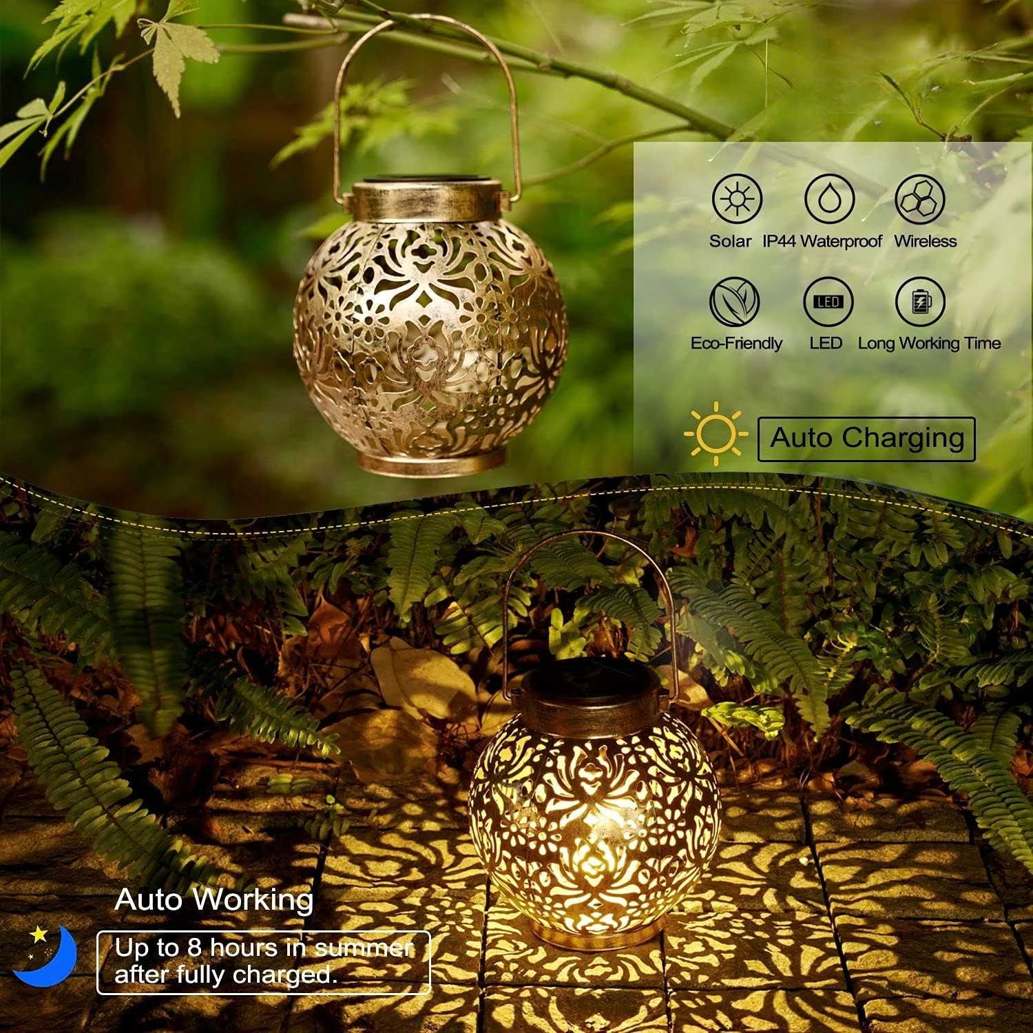 1-6 Lámparas Solares Marroquíe - Outdoor Lighting Gazebo reseña y precio