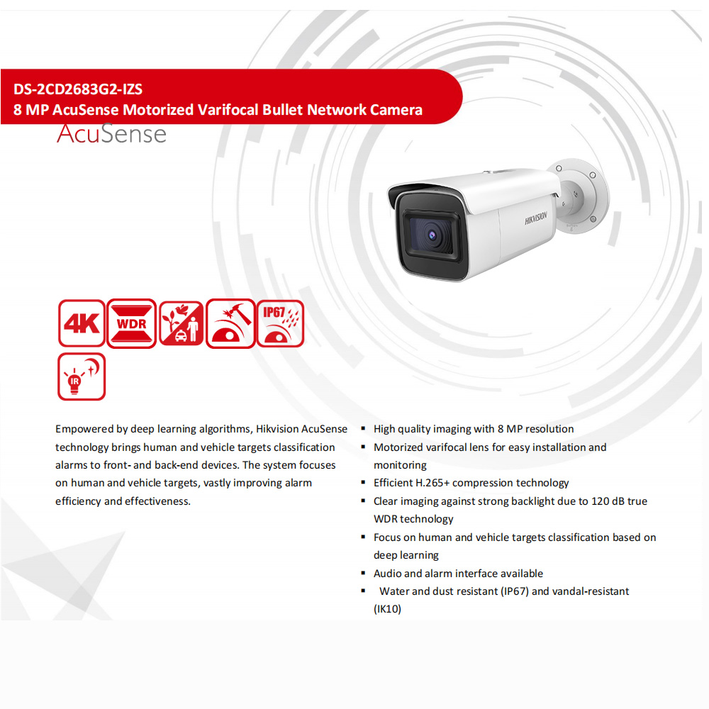Cámara IP Hikvision DS-2CD2683 - Outdoor Lighting No Electricity reseña y precio