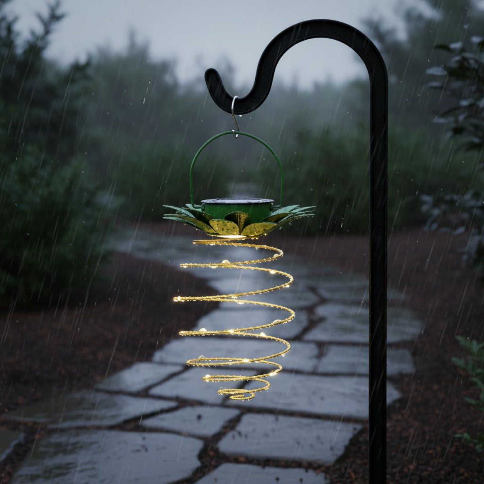 Lámpara solar con forma de piñ - Outdoor Lighting Battery Powered reseña y precio