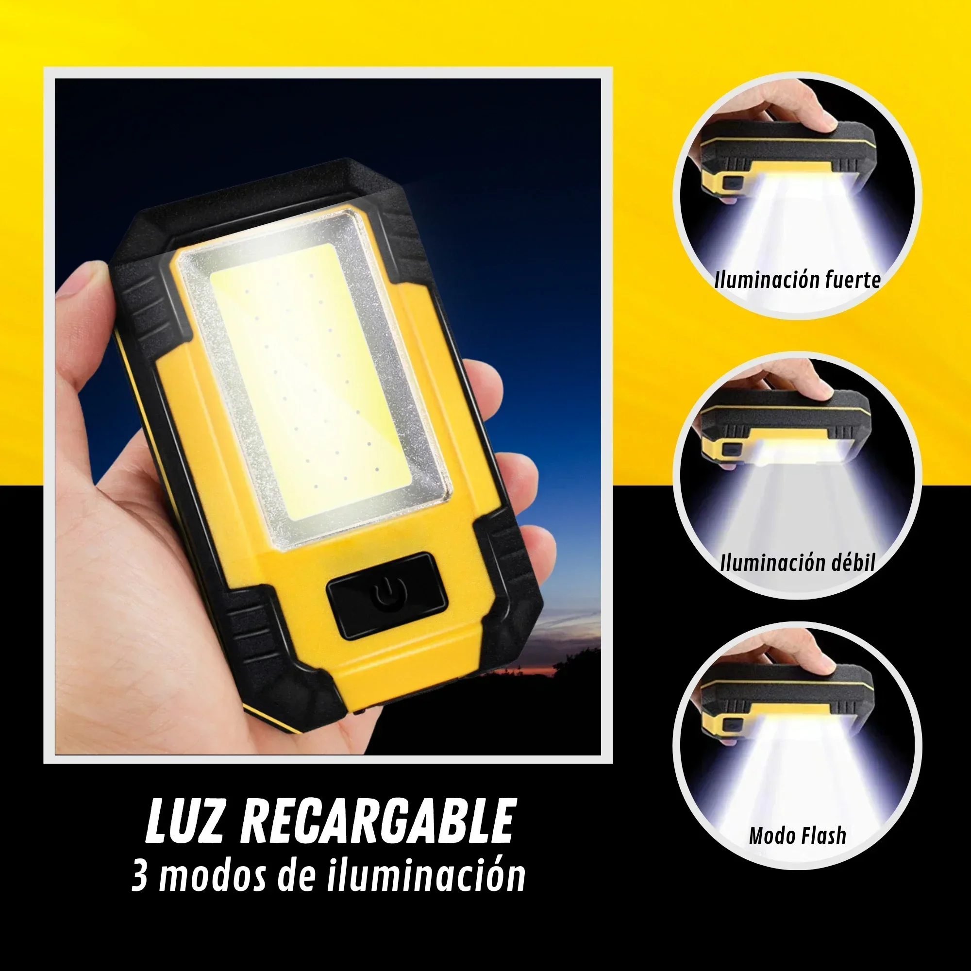 Luz de trabajo recargable port - Outdoor Lighting Lumen reseña y precio