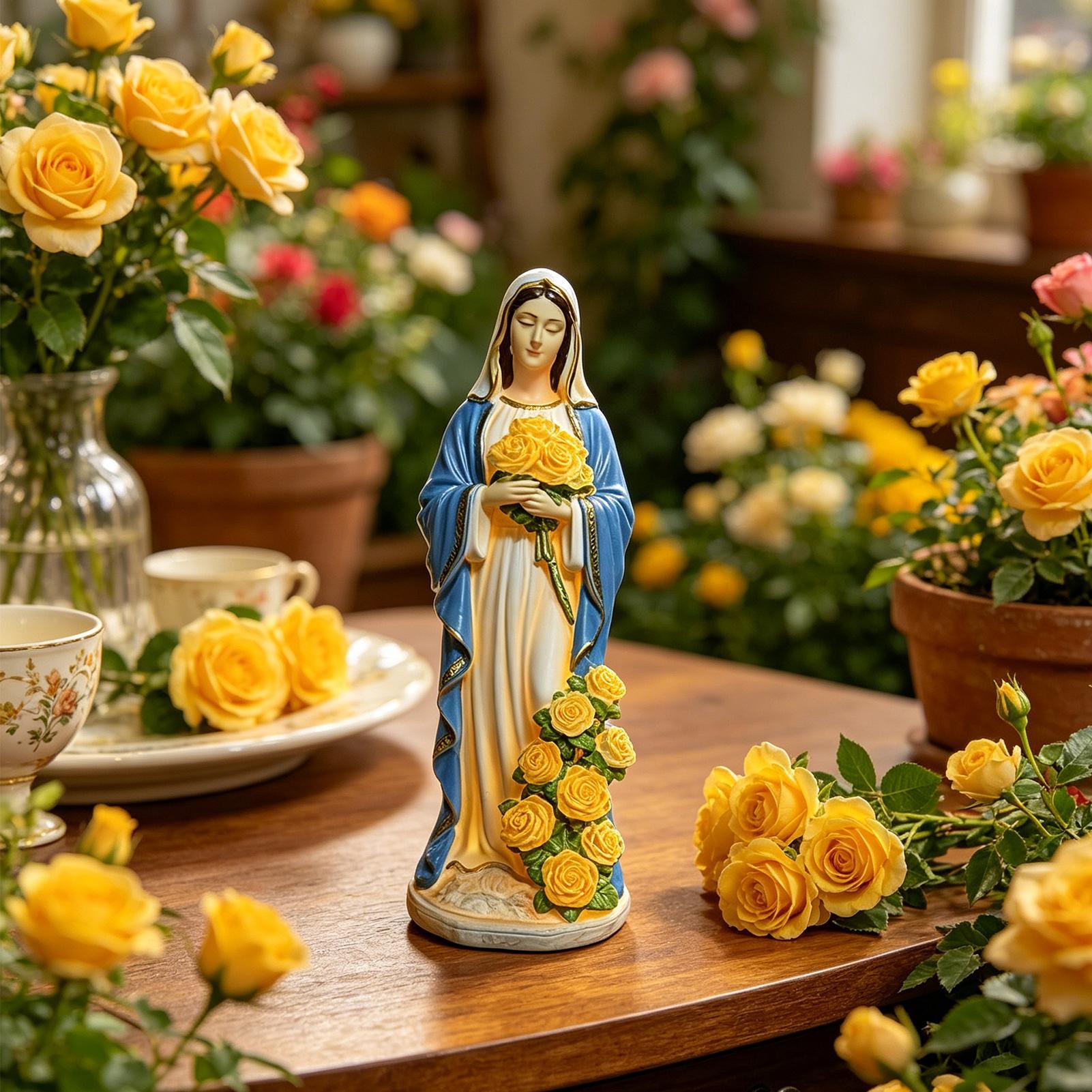 Estatua solar de la Virgen Mar - Outdoor Lighting Battery Powered reseña y precio