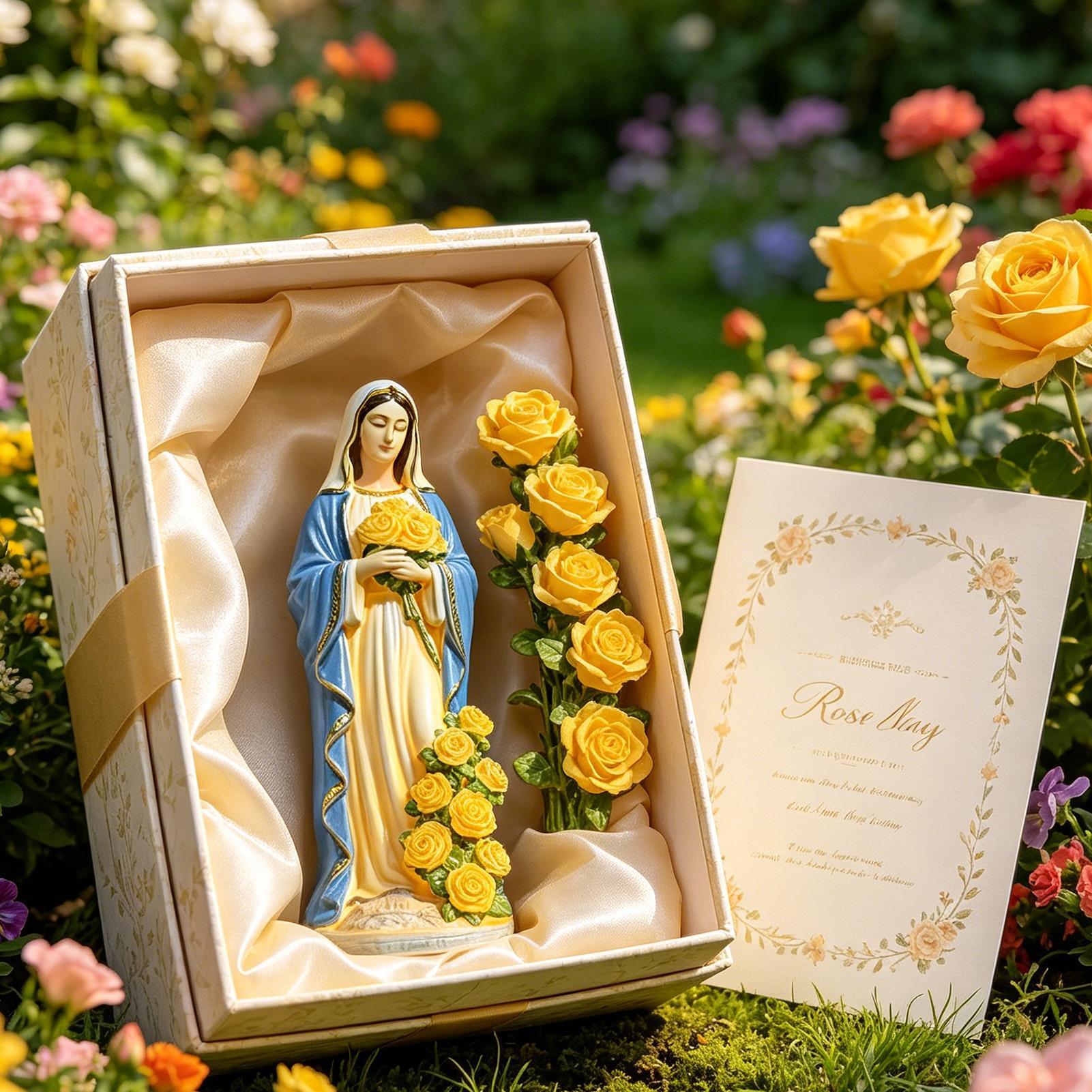 Estatua solar de la Virgen Mar - Outdoor Lighting Battery Powered reseña y precio